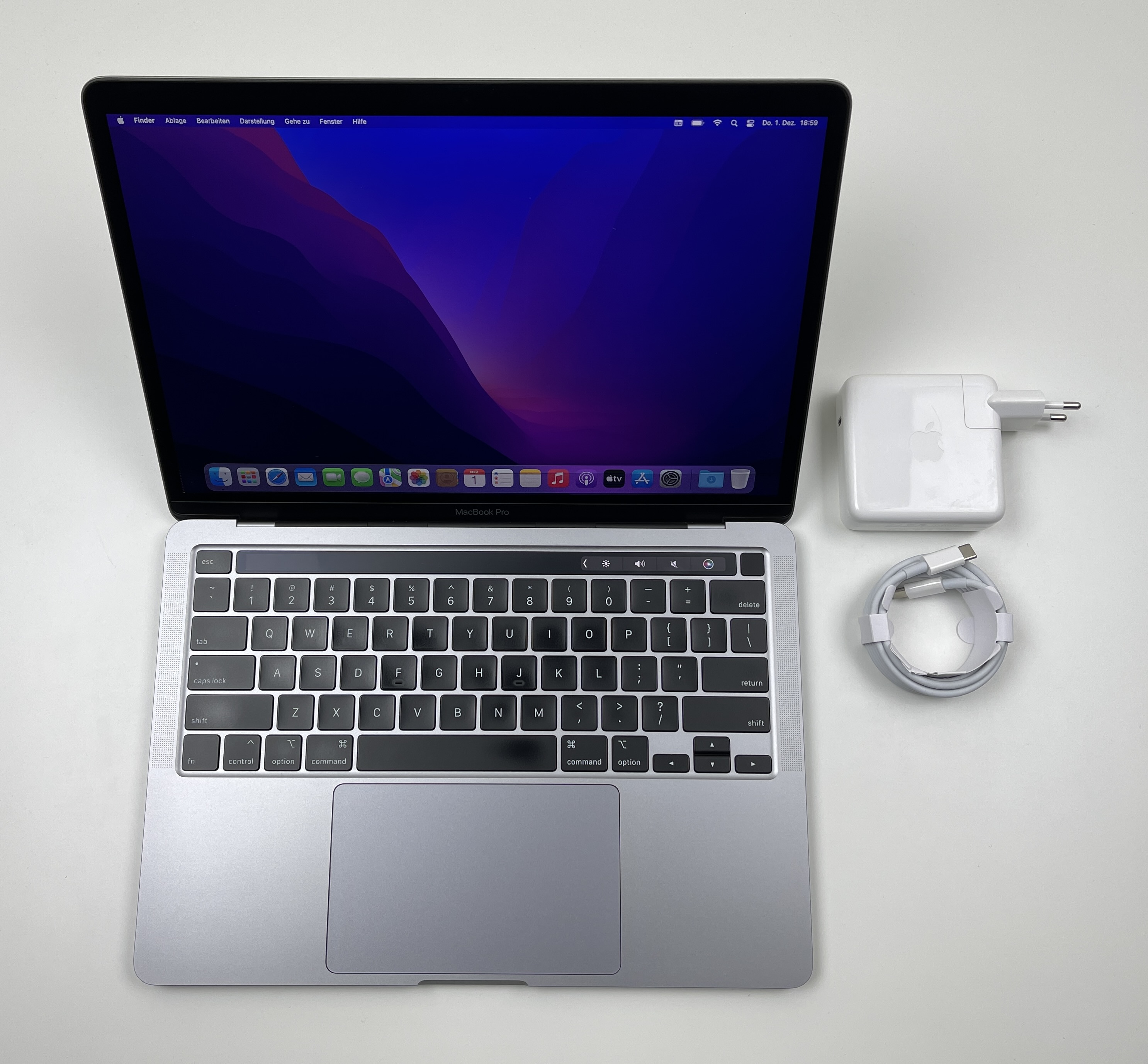 Apple MacBook Pro Retina TouchBar 13,3“ i5 2,0 Ghz 512 GB SSD 16 GB Ram SPACE GREY 2020