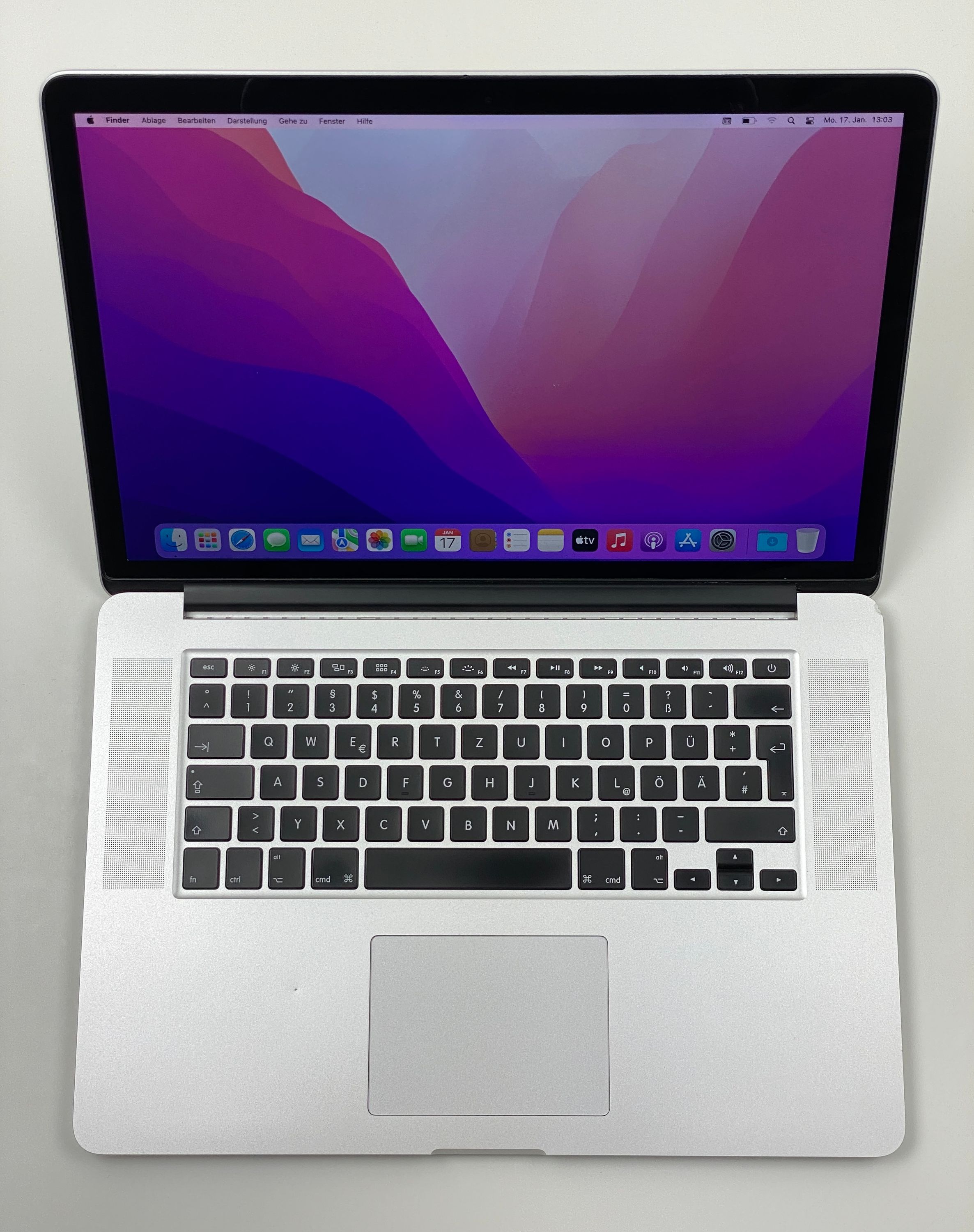 Apple MacBook Pro Retina 15,4“ i7 2,5 Ghz 512 GB SSD 16 GB Ram R9 M370X SILBER
